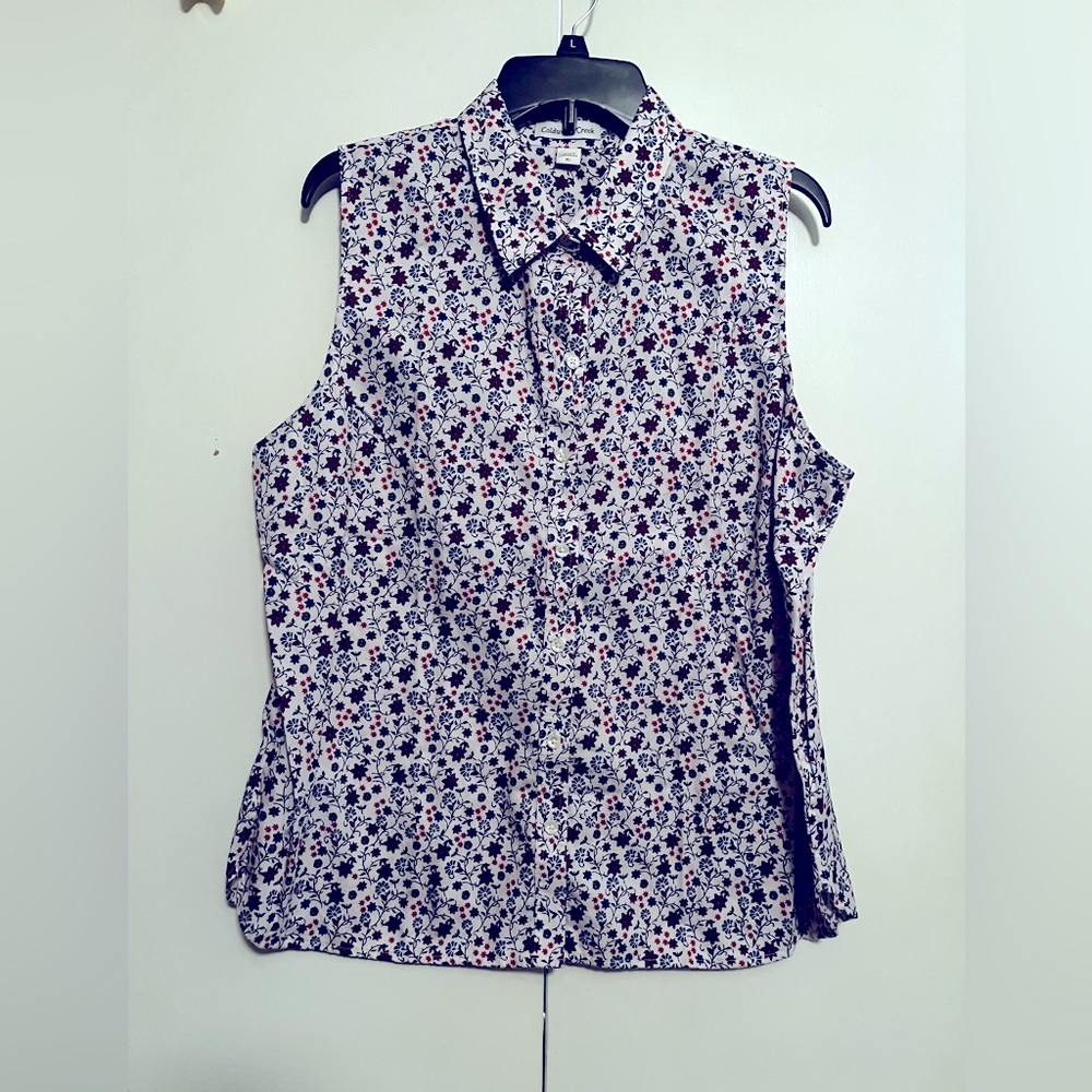 Women’s Sleeveless button down blouse, Sz XL
